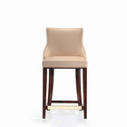 Manhattan Comfort Shubert 22.64" Modern Leatherette Upholstered Counter Stool - Tan-Modern Counter Stool with Backseat Perfect for Counter and Kitchen Use