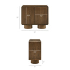 Modway Lumo 2-Door Curved Wood Accent Cabinet - Walnut-Two Door Concealed Storage