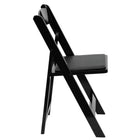 Flash Furniture – Chaise pliante en bois série HERCULES avec siège en vinyle rembourré, noir (XF2902BLACK)-Siège rembourré en vinyle noir