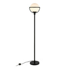 Hudson&Canal Cieonna Globe & Stem Floor Lamp with Glass Shade - Blackened Bronze/White-Rated for one 100W incandescent bulb - 9W LED bulb, 23W fluorescent (CFL) bulb, or 9W self-ballasted LED bulb, E26-base bulb, Bulb not included