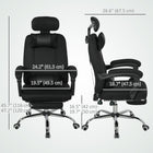 Vinsetto Swivel Computer Desk Chair with Footrest - Black-Features an extendible footrest to relieve pressure on your legs and feet