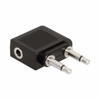 Helix Aux Airplane Adapter - Black-Works with two prong and three prong audio ports