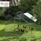 PawHut - Poulailler en métal pour l’extérieur, 9,8 pi L x 11,2 pi l x 6,23 pi H-Tubes en acier galvanisé assurant une structure solide 