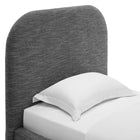 Modway Keynote Upholstered Fabric Curved Twin Platform Bed - Heathered Weave Slate-Weight Capacity: 800 lb