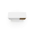 Manhattan Comfort Liberty 42.52" TV Stand, White and Rustic Brown (212BMC69)-Fashionable Splayed Legs made from Solid Wood for Extra Durability.