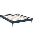 Modway Tessie Fabric Full Bed Frame with Squared Tapered Legs - Azure-Solid Wood Frame