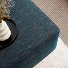 Modway - Callum Gros tissu carré tissé en bruyère de 28" Rembourré Ottoman - Heathered Weave Azure-Arrivée entièrement assemblée
