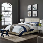 Modway Amira Performance Velvet King Bed - Ivory-Box Spring Required (Not Included)
