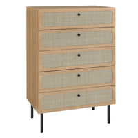 Modway Chaucer 5-Drawer Chest - Oak-Modern 5-Drawer Chest