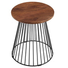 Modway Valeo Round Wood and Metal Side Table - Walnut-Assembly Required