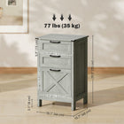 HOMCOM 3-Drawer Letter/A4 Filing Cabinet - Stone Grey-Smooth drawer slides for silent and smooth function
