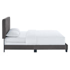 Modway Celine Channel Tufted Performance Velvet King Bed - Grey-Performance Velvet Upholstery
