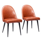 Zuo Silloth Armless Dining Chair - Brown - Set of 2-Assembly required