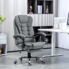 HOMCOM PU Leather Executive Reclining Office Chair with Arms - Grey-Covered with easy-care PU leather