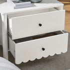 Modway Emmeline Scalloped 2-Drawer Nightstand - White-Assembly Required
