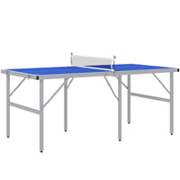 Soozier 6' x 3' Mini Ping Pong Table Set with Aluminium Frame-Foldable design with a handle and 2 latches for convenient transport and storage