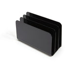 TRU RED 3-Slot Plastic Incline Sorter - Black-Manufactured from a black glossy finish plastic. Use stand alone or mix and match with other pieces