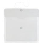 JAM Paper Enveloppes en plastique fini métallique avec fermeture à bouton et ficelle, 9 3/4 x 13 po, claires, paq./12-Taille : 9 3/4 x 13 po