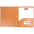JAM Paper - Chemises POP en plastique de couleur - 2 pochettes durables avec perforatrice à 3 trous - couleurs à pois assorties - Paquet de 6-Taille : 9,5" x 11,5"