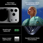 Apple iPhone 17 Pro Max - 256 GB - Silver - Bell and Virgin Plus-Best Battery Life In An Iphone Ever - The unibody design creates massive additional battery capacity, for up to 39 hours of video playback. Charge up to 50% in 20 minutes