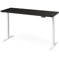 MotionGrey - Bureau assis-debout électrique à double moteur, réglable en hauteur, 165 po de largeur - Cadre blanc-MotionGrey Bureau assis-debout électrique réglable en hauteur à double moteur allemand pour ordinateur et bureau - Cadre noir avec plateau (165 cm x 60 cm x 2,5 cm)
