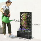 Outsunny - Bac de jardin surélevé en métal avec treillis pour plantes grimpantes - grande découpe en forme de feuille-Les fentes de drainage empêchent l’accumulation d’eau, favorisant la santé des plantes 