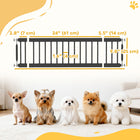 PawHut - Barrière pour petit chien en métal 10 po H, intérieur, réglable 26 po-37 po l pour escaliers et portes - noir-Largeur réglable adaptée aux portes, couloirs et espaces étroits 