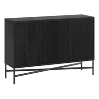 Hudson&Canal Brighton 48"W Buffet Table - Black Grain-A modern contemporary design for your dining room, kitchen, or den