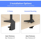 ShoppingAll SA-D285 Adjustable Dual Monitor Standing Mount Extra Tall 31.5" Pole for Two Displays up to 32" - Black-5