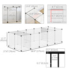 PawHut 18" H 20-Panel Small Animal Cage - White-Constructed from stable steel and PP resin materials 