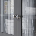 HOMCOM - Armoire de cuisine 71 po avec étagères réglables et porte en verre - gris-Gestion des câbles pour garder votre espace de travail propre et maintenir un comptoir sécurisé 