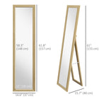 HOMCOM Full Length Mirror - 14.6" W x 61.8" H - Brown-MDF frame is strong for a mainstay in your home furniture 