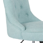Hannah Tufted Office Chair, Mint -Grey Wood Base and Metal Finish with wheel carpet castors
