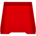 JAM Paper - Plateau de rangement en papier empilable, rouge, paquet de 2- Quantité : 2 plateaux empilables par paquet | Peut être empilé pour maximiser l'espace et garder votre bureau organisé