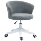 Vinsetto Fluffy Armless Office Chair with Adjustable Height - Grey-Curved backrest and thick foam padding provide support and comfort