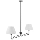 Modway Wave Squiggle 2-Arm Pendant Light - Black-2-Light Hanging Pendant
