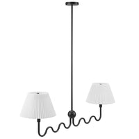 Modway Wave Squiggle 2-Arm Pendant Light - Black-2-Light Hanging Pendant