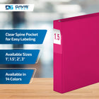 Davis Group Premium Economy Binder - D Ring - 1.5" - Pink - 6 Pack-D Ring, Non-Locking