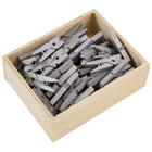 JAM Paper Wood Clip Clothes Pins - Small - 7/8" - Silver - 50 Pack-Size: Small (7/8")