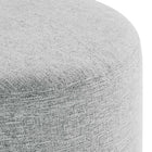 Modway Callum 16" Round Woven Heathered Fabric Upholstered Ottoman - Heathered Weave/Light Grey-7