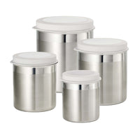 Tramontina Canister Set - White Lids - 4 Piece Set-Ideal for storing non-perishable food