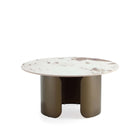 Manhattan Comfort Monica Modern Glam Coffee and End Table - Gold - Set of 2-31.49" L x 31.49" W x 19.29" H