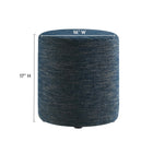 Modway - Callum Tissu rond tissé en bruyère de 16" Rembourré Ottoman - Heathered Weave Azure-Rembourrage en mousse dense