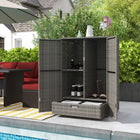 Outsunny - Armoire de rangement extérieure en osier avec étagères-Sa structure en acier avec revêtement en poudre est résistante à l'eau et conçue pour une utilisation extérieure à long terme