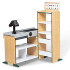 Melissa & Doug Fresh Mart Grocery Store-Realistic features include beeping “scanner,” a hand-crank conveyor belt, a card-swiping machine, a keypad/calculator, and cash drawer