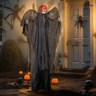 HOMCOM Animatronic Winged Grim Reaper Prop Halloween Decoration-Activates automatically by touch or loud sounds 