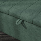 HOMCOM - Banc ottoman de rangement en tissu en lin - vert foncé-Matériau : Tissu aspect lin (100 % polyester), mousse, acier 