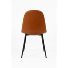 Nicer Interior - Chaises d'appoint en cuir reconstitué et pieds en métal - Marron - Lot de 4-Rembourrage en mousse ferme pour plus de durabilité