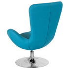 Chaise d’appoint salon-réception de série Egg en tissu turquoise (CH-162430-AQ-FAB-GG)-Appuis-bras courbés intégrés