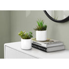 Monarch Specialties - Plante Artificielle - 7 po H - Succulent - En Pot - Ensemble De 2 - Plantes Vertes - Pots Céramiques Blancs-Chaque fausse plante d'intérieur est empotée dans un pot en céramique blanche qui est habillé de cailloux pour un aspect naturel